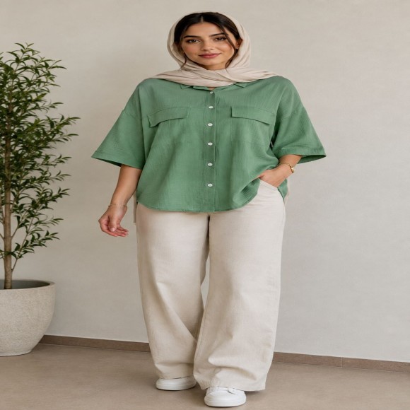 شومیز مانتویی باکسی